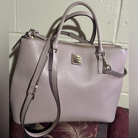 Dooney Bourke handbag shoulder leather 2 way pink red lined. - Picture 1 of 13